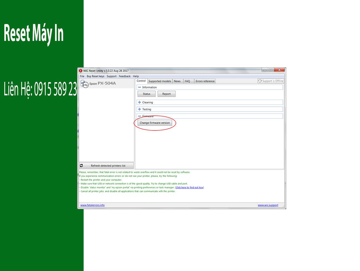 Key Firmware May In Epson PX-504A Step 2